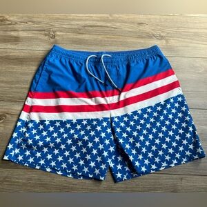 Chubbies Patriotic American Red White & Blue Swim Trunks 5.5” inseam size 2XL